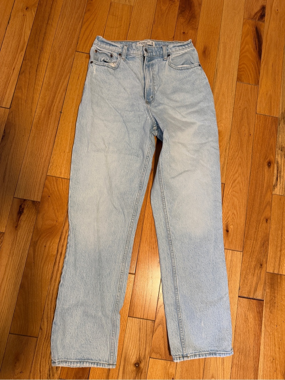Abercrombie & Fitch Light Blue High-Rise Straight Jeans